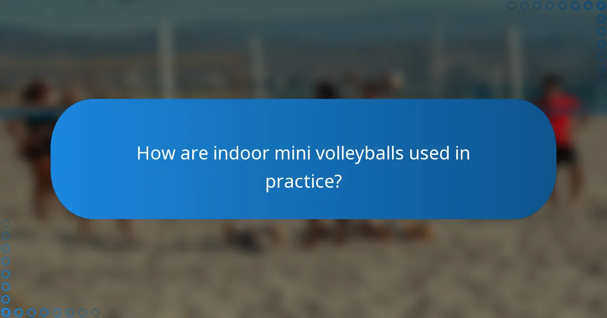 How are indoor mini volleyballs used in practice?