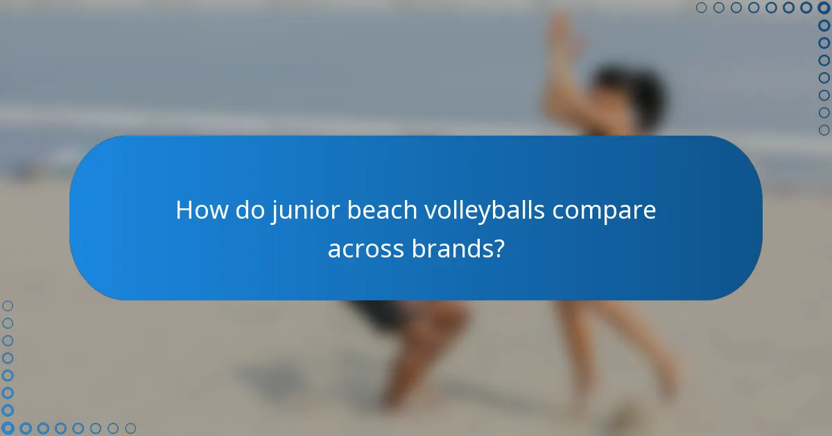 How do junior beach volleyballs compare across brands?
