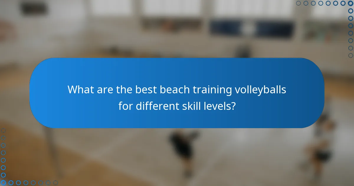 What are the best beach training volleyballs for different skill levels?