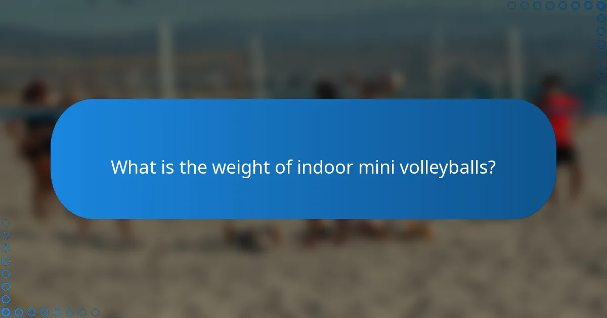 What is the weight of indoor mini volleyballs?