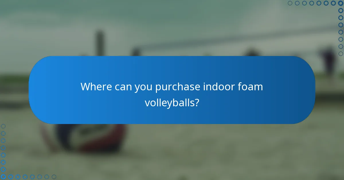 Where can you purchase indoor foam volleyballs?