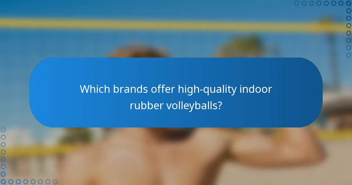 Which brands offer high-quality indoor rubber volleyballs?