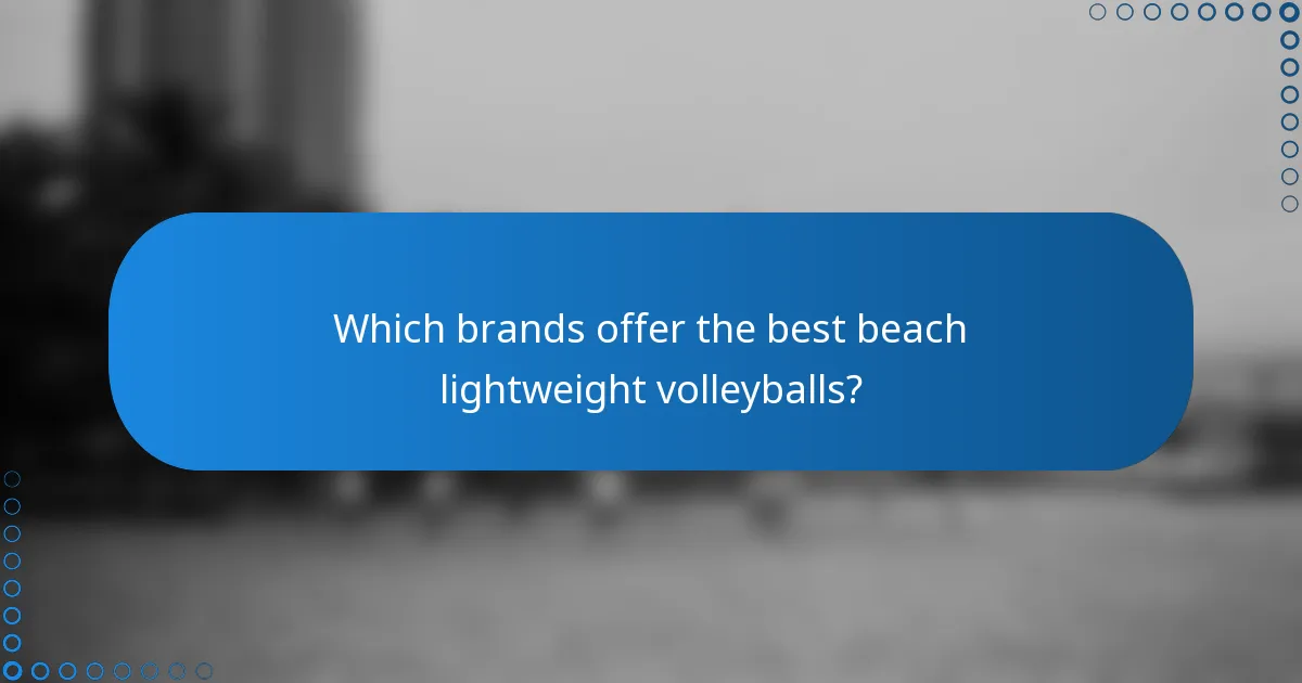 Which brands offer the best beach lightweight volleyballs?