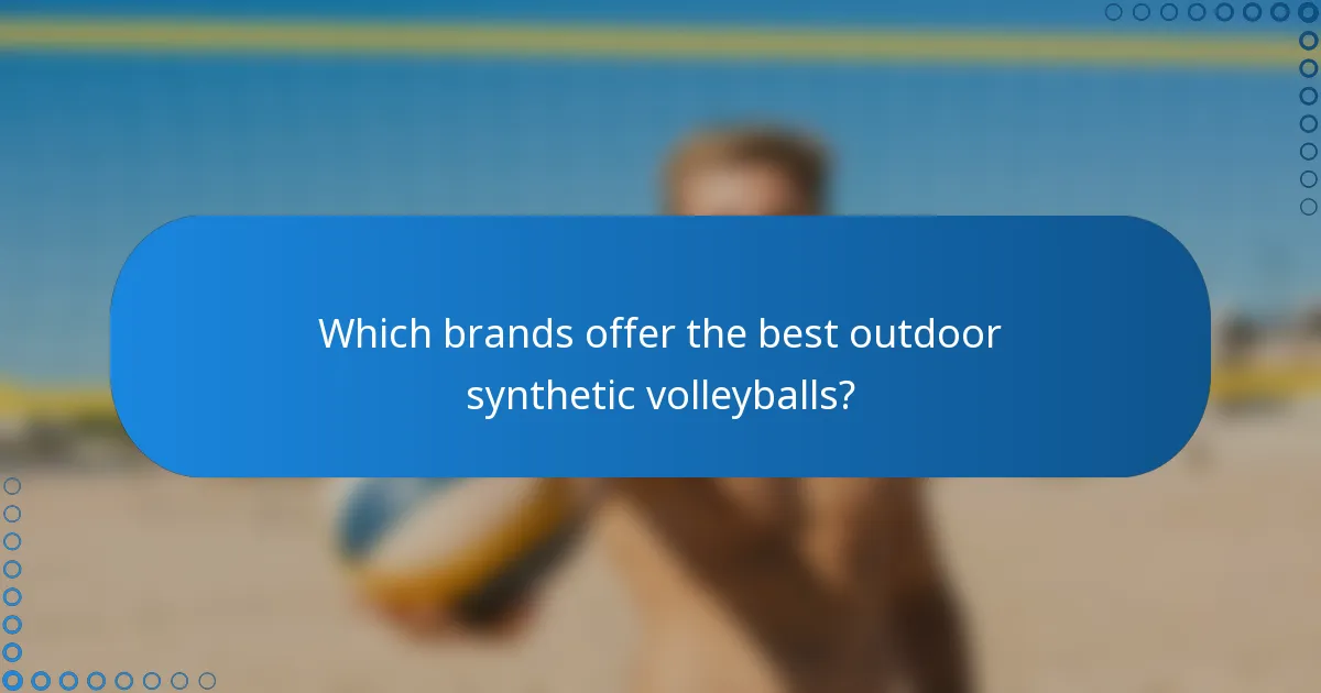 Which brands offer the best outdoor synthetic volleyballs?