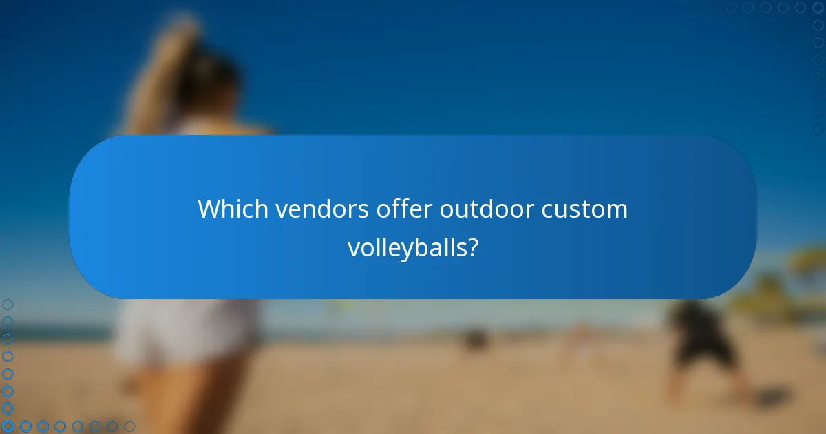 Which vendors offer outdoor custom volleyballs?